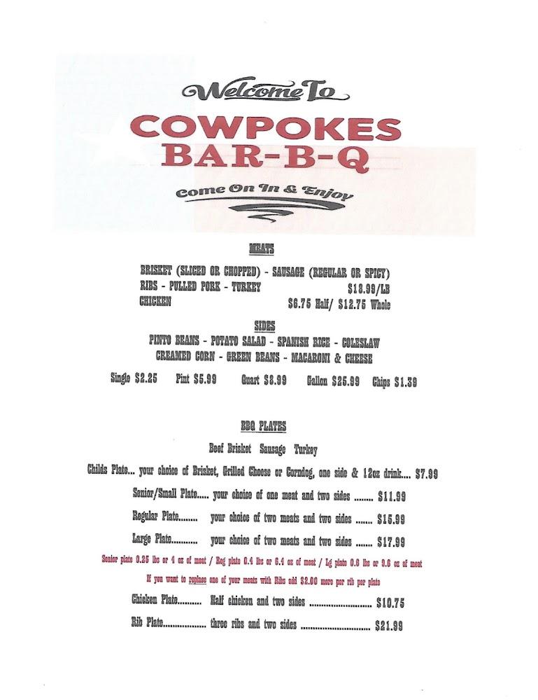 Cowpokes Bar-B-Q Menu image 3