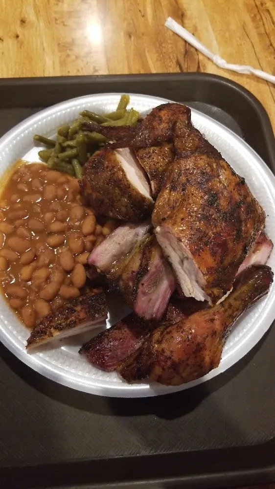 Ribs Sausage and Refried Beans